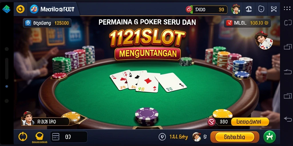 Tampilan seru gameplay poker di 1121SLOT