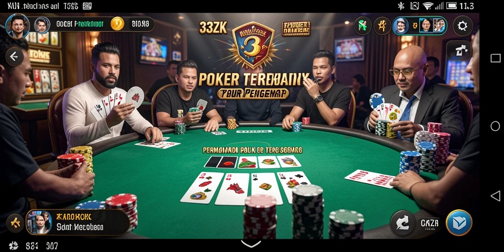 Tampilan permainan Poker yang menarik dan interaktif di 33ZK.
