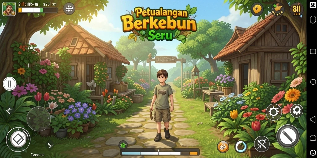 Tampilan gameplay seru dalam berkebun di 8II.