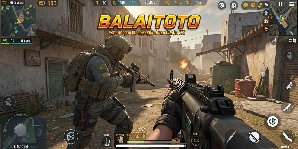 Tangkapan layar menampilkan intense gameplay BALAITOTO dalam aksi FPS.