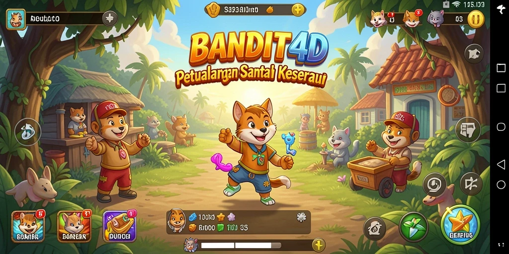 Screenshot menunjukkan aksi seru dalam game BANDIT4D.