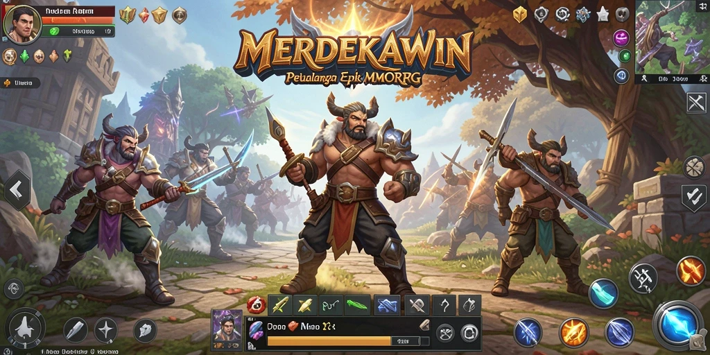 Gameplay seru di dunia fantasi <strong>MERDEKAWIN</strong> yang penuh tantangan.