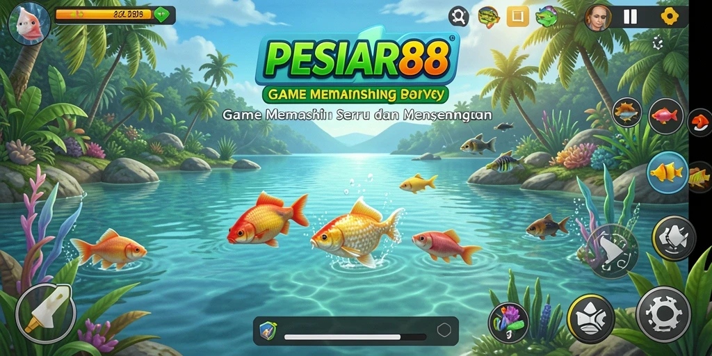 Screenshot PESIAR88 menampilkan aksi memancing yang seru dengan berbagai ikan.