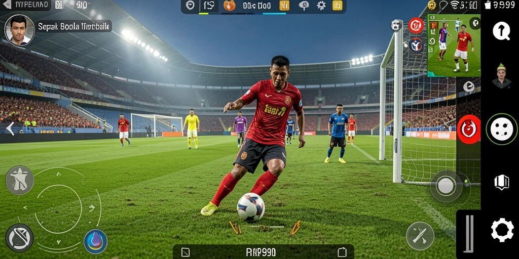 Tampilan gameplay yang memukau dalam game sepak bola RP99.