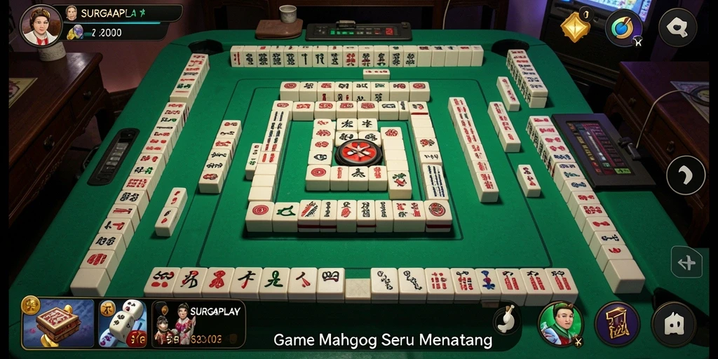 Tampilan gameplay SERU dari SURGAPLAY dengan ubin Mahjong yang menakjubkan.