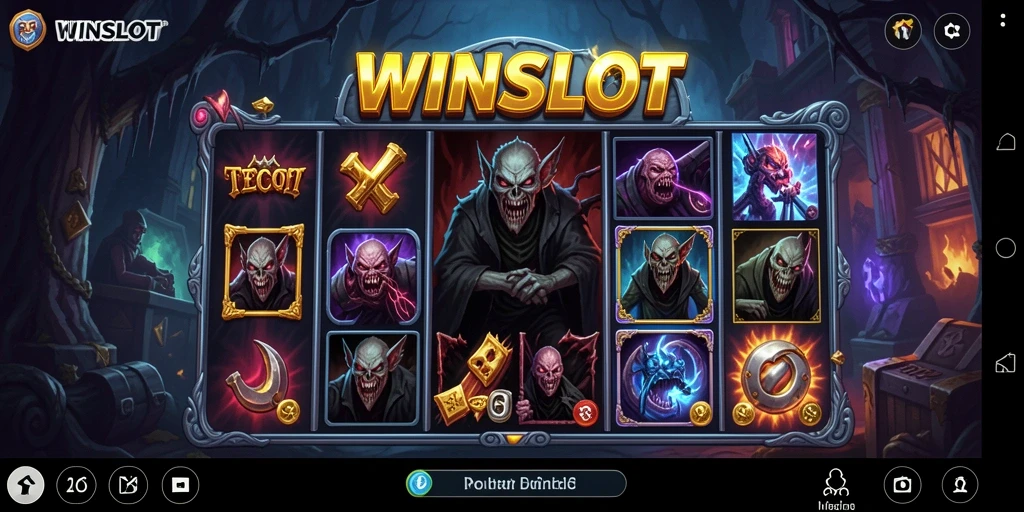 Screen gameplay WINSLOT dengan elemen Horror yang intens.