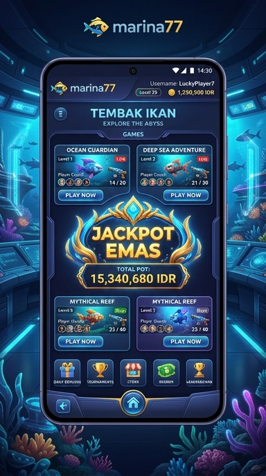 Screenshot aplikasi yang menunjukkan fitur unggulan marina77.